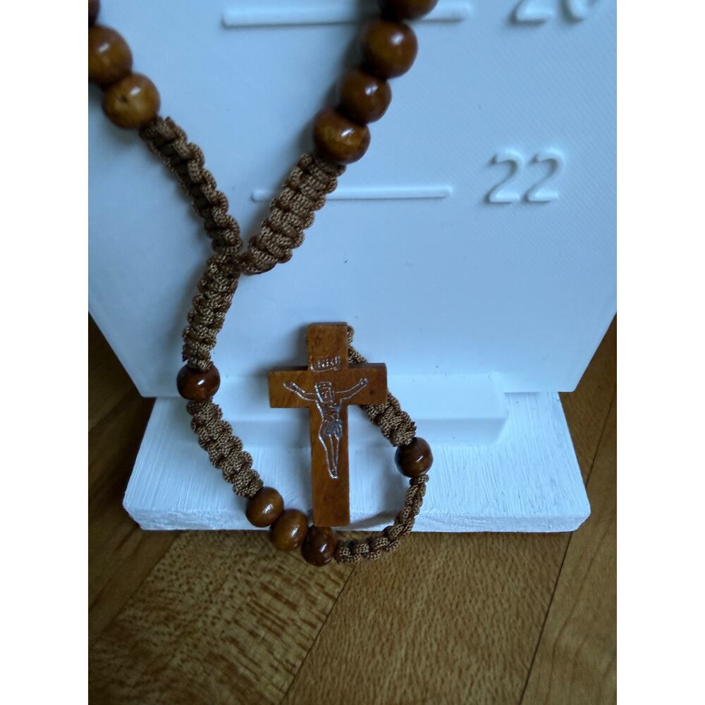 3 sets of Wood Rosary with shimmery gift bag New